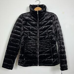 Calvin Klein Women’s Black Quilted Down‎ Puffer Jacket Size Medium High Collar